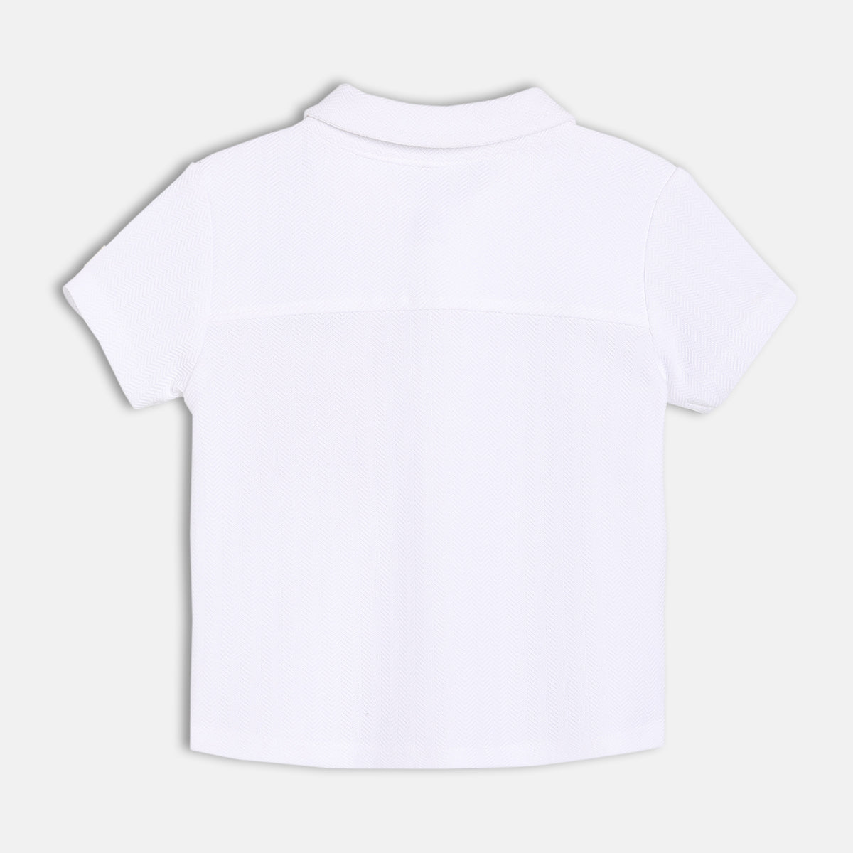 Boys White Collar Short Sleeve Shirt