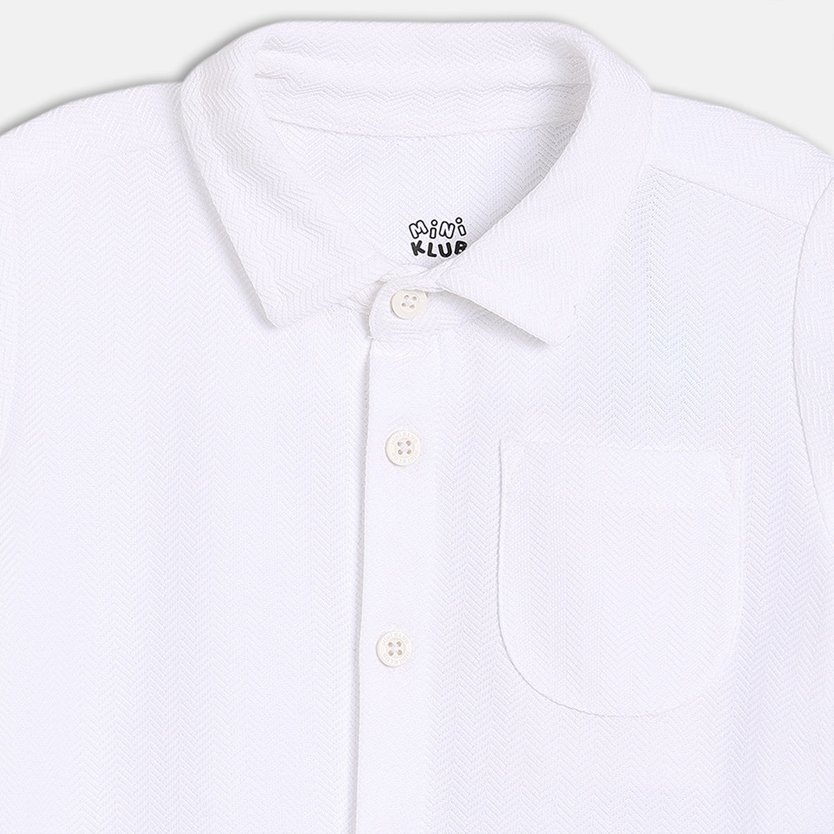 Boys White Collar Short Sleeve Shirt