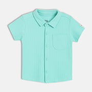 Boys Blue Collar Short Sleeve Shirt