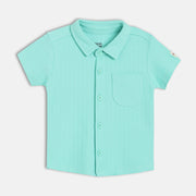 Baby Boys Herringbone Textured Shirt, Mint Green