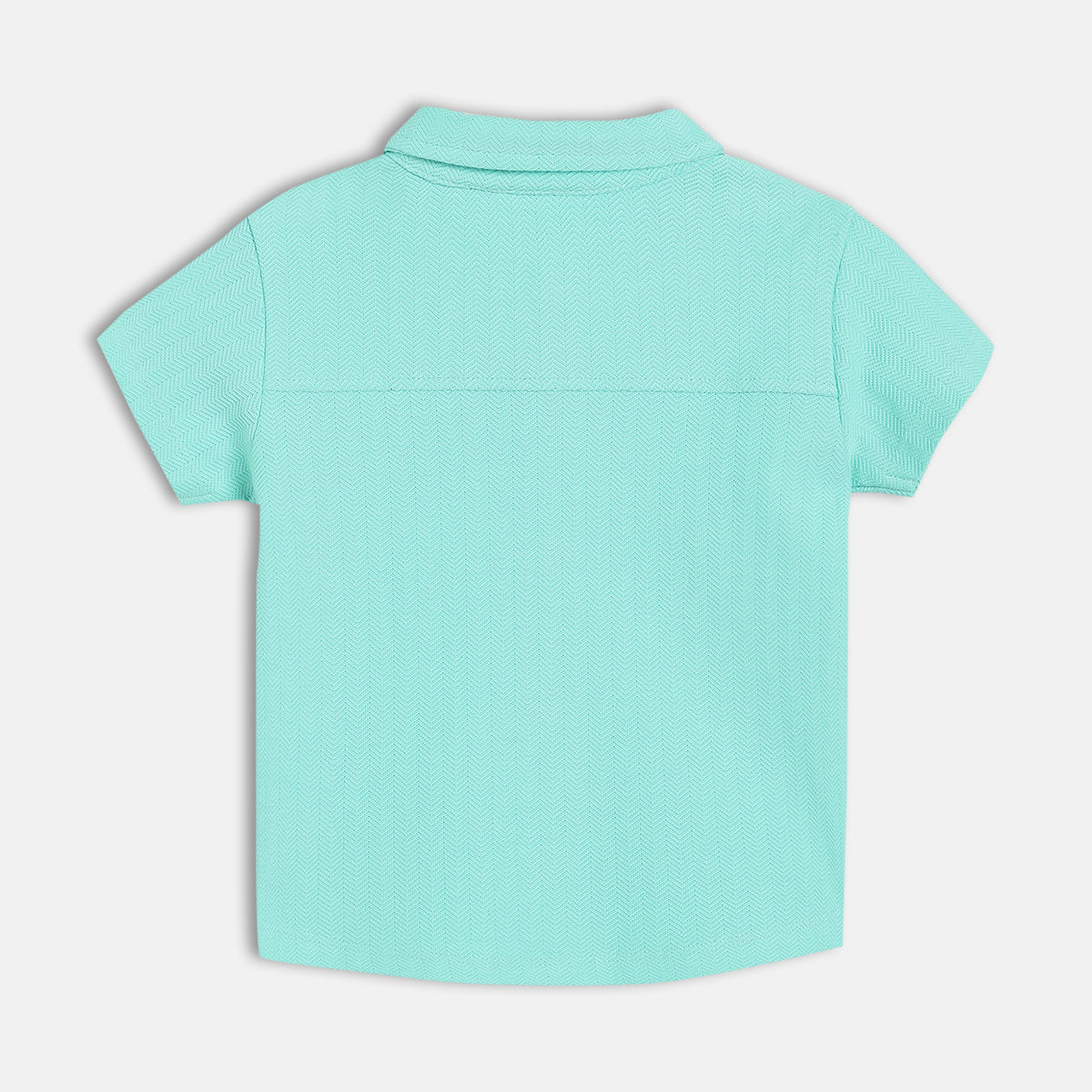 Baby Boys Herringbone Textured Shirt, Mint Green