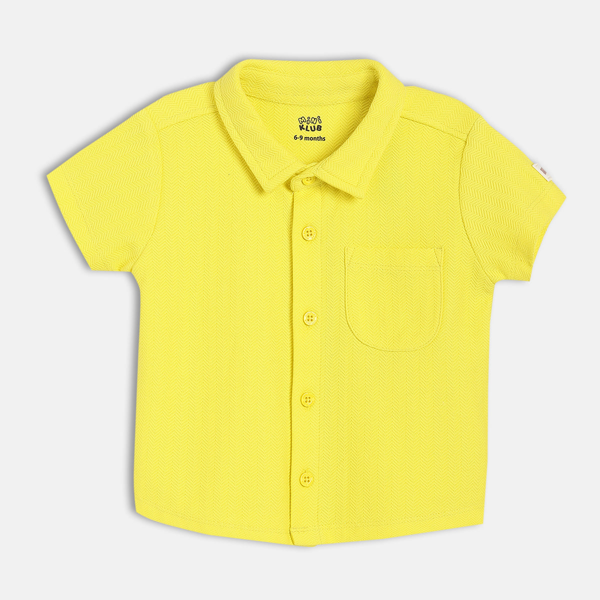 Boys Yellow Collar Short Sleeve Shirt