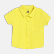 Boys Yellow Collar Short Sleeve Shirt