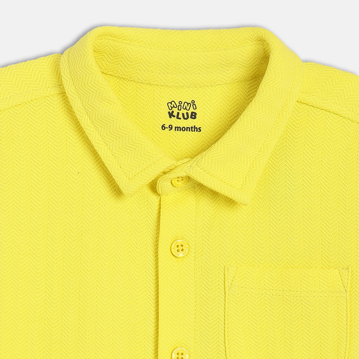 Boys Yellow Collar Short Sleeve Shirt
