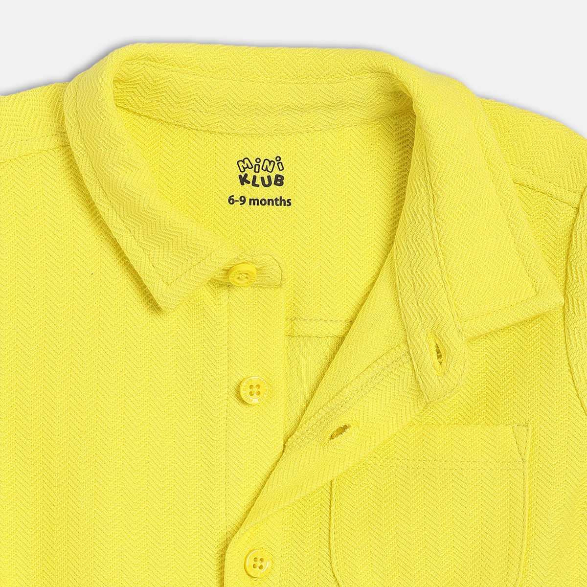 Boys Yellow Collar Short Sleeve Shirt
