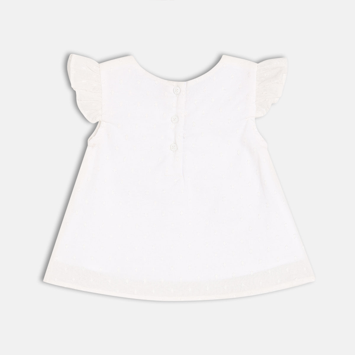 Girls White Cap Sleeve Woven Top