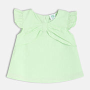 Girls Blue Cap Sleeve Woven Top