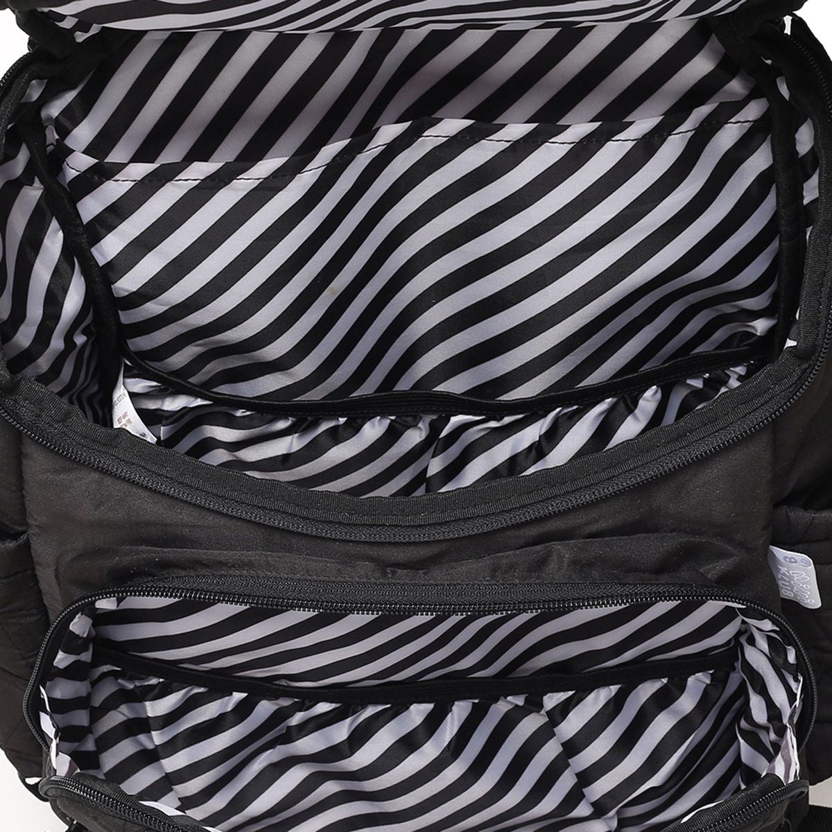 Diaper Bag Backpack with Insulated Bottle Pocket and Organiser Pouches - Black