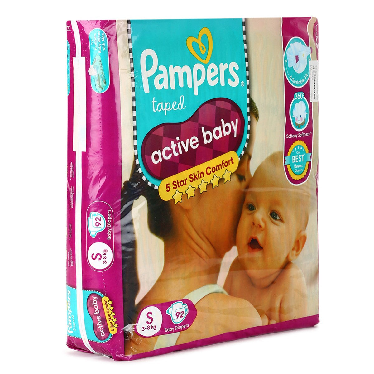 Pampers Active Baby Diapers, Small – MiniKlub.in