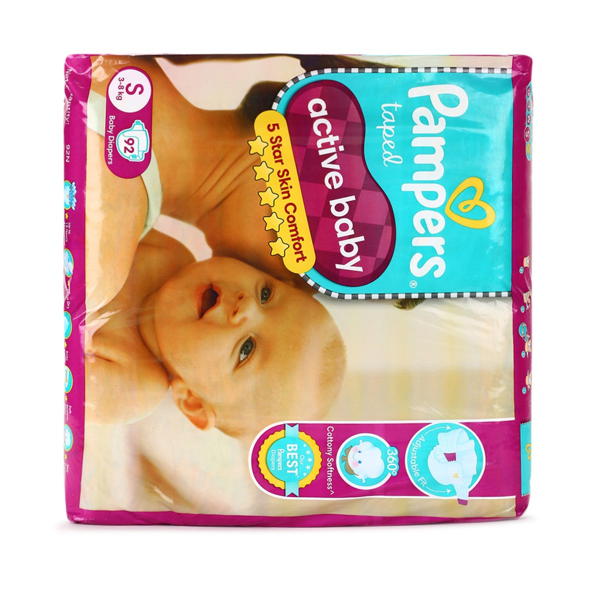 Pampers Active Baby Diapers, Small – MiniKlub.in