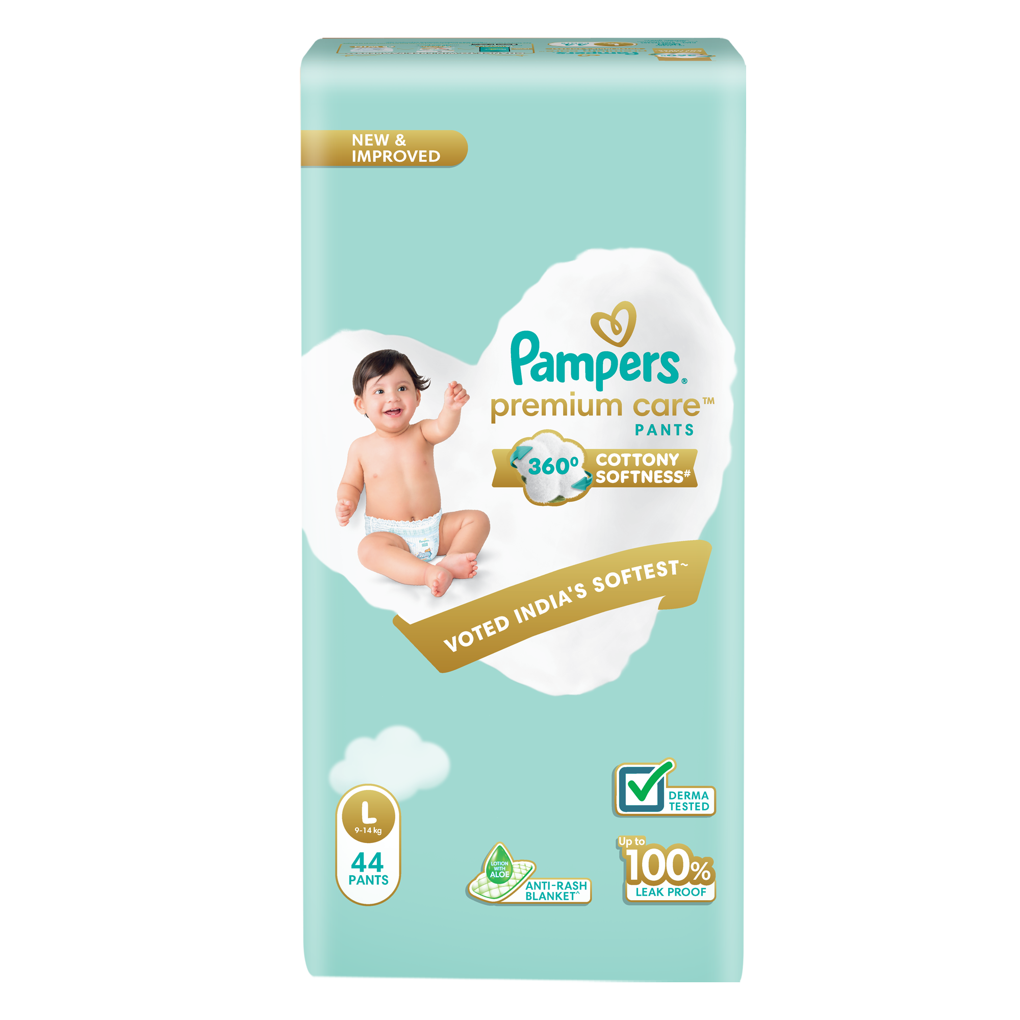 Baby Unisex Aqua Cottony Soft Diaper Pants Pack of 44 Leak Proof Daily Use Baby Diapers