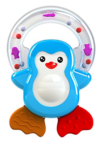 Giggles Penguin Pal Teether Rattle for Babies with Multi-Textured Teething Surfaces