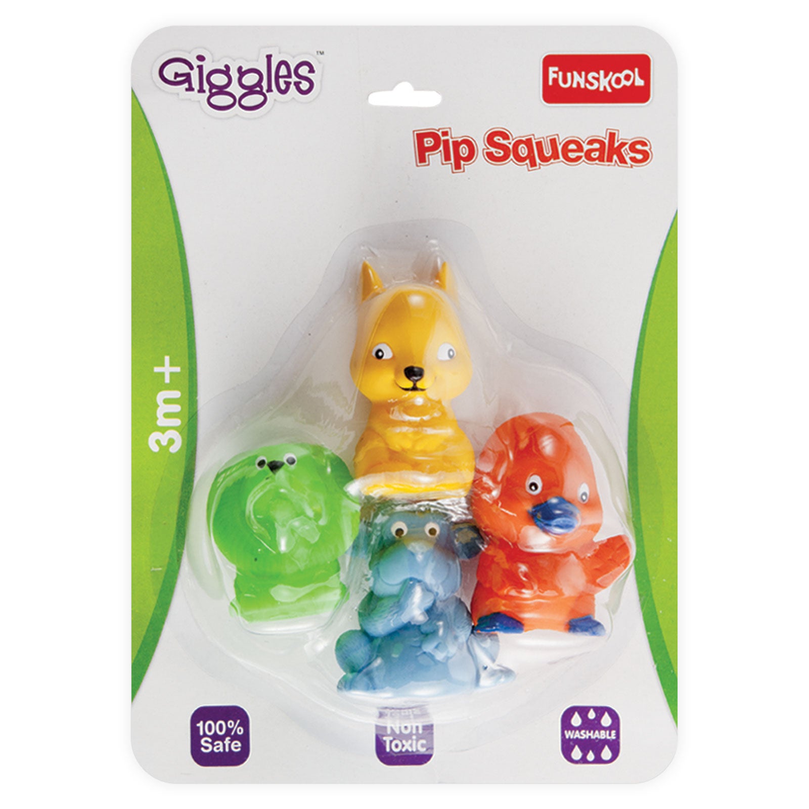 Giggles Pip Squeaks Squeeze & Squeak Animal Toy Set for Babies