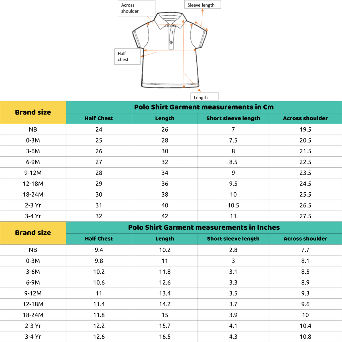 Baby Boys Yellow Cotton Polo T-Shirt Lion Detail Regular Fit Casual Kids T-Shirt