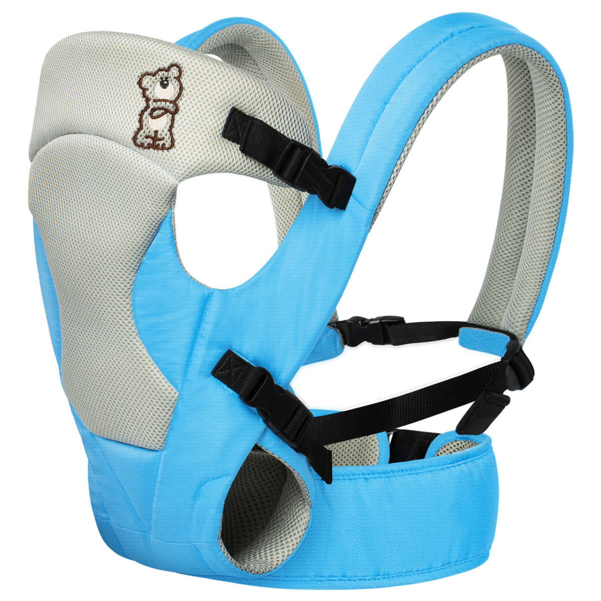 Carrier with Adjustable Safety Harness and Padded Support - Blue