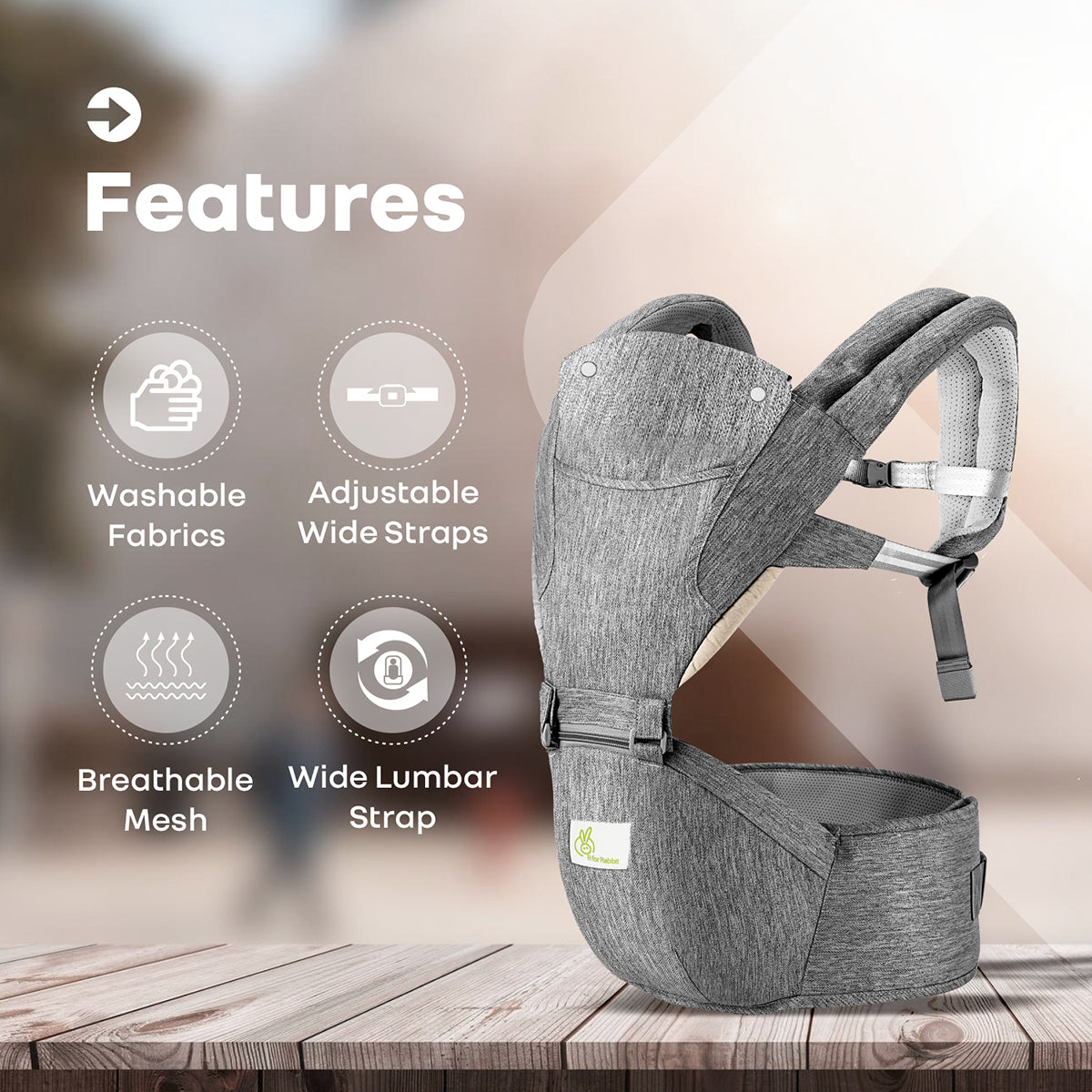 R For Rabbit Upsy Daisy - Smart Hip Seat Baby Carrier