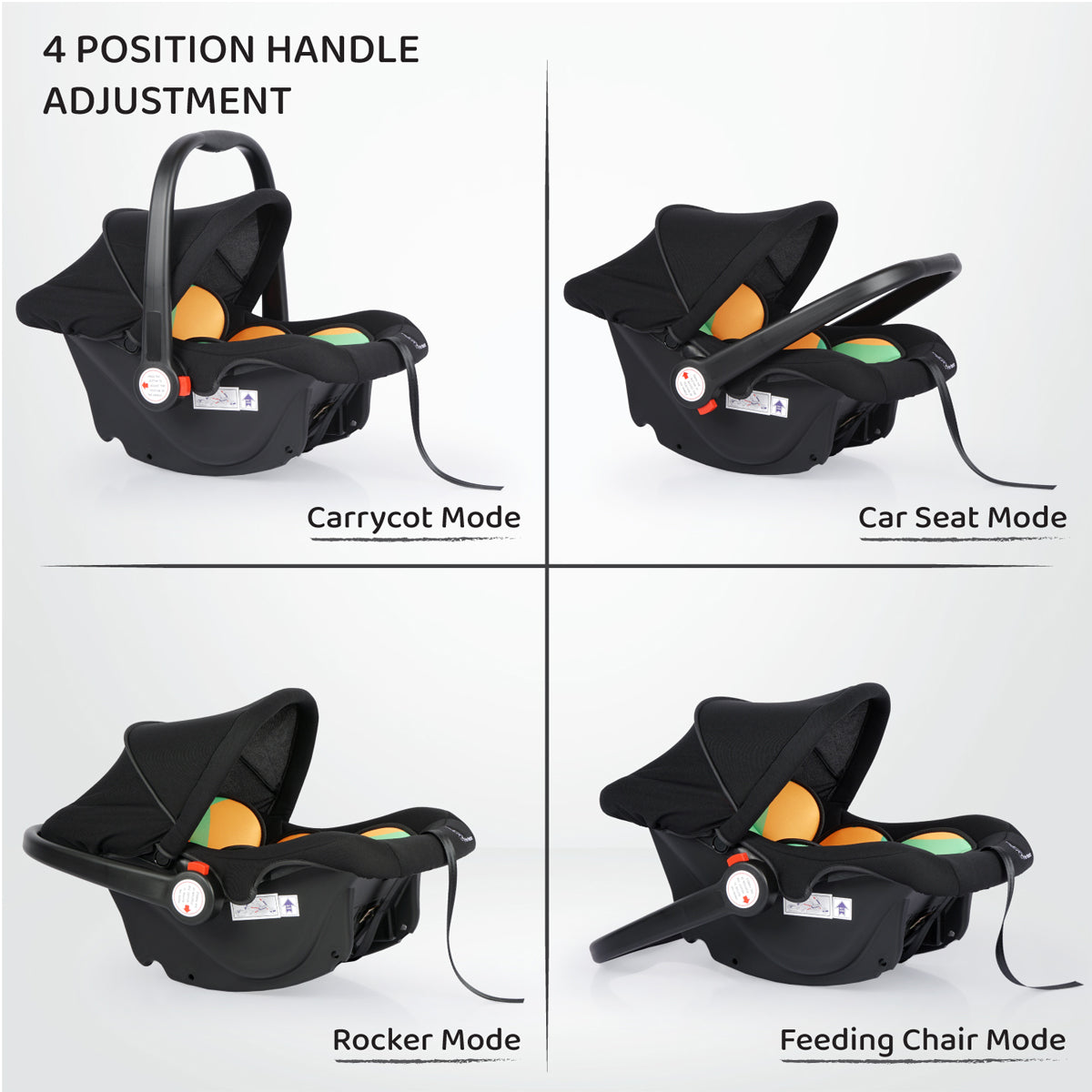 Picaboo Infant Car Seat Cum Carry Cot - Red Yellow