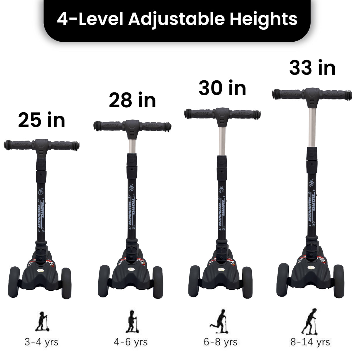 Road Runner The Smart And Smooth Kids Scooter - Black