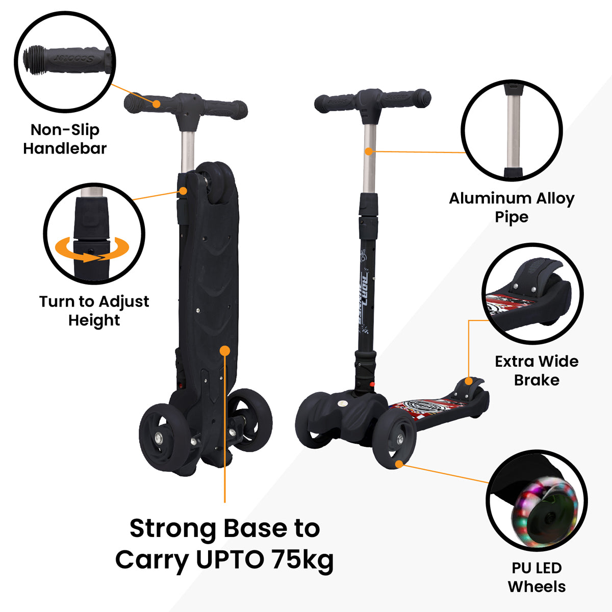 Road Runner The Smart And Smooth Kids Scooter - Black