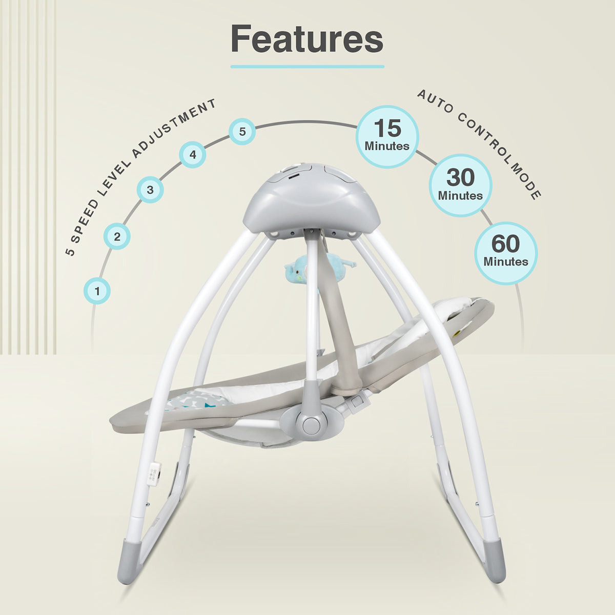 Snicker The Playful Baby Swing - Grey