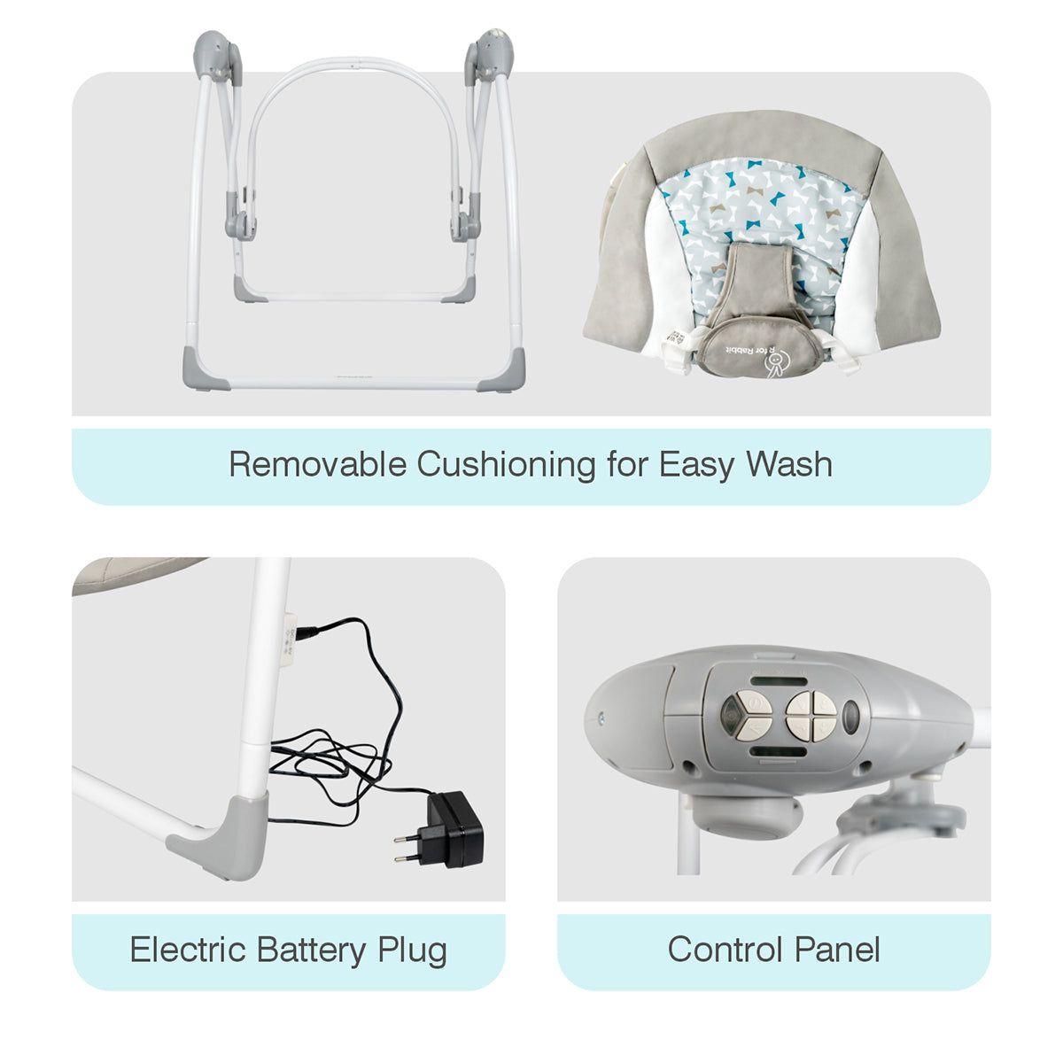 Snicker The Playful Baby Swing - Grey