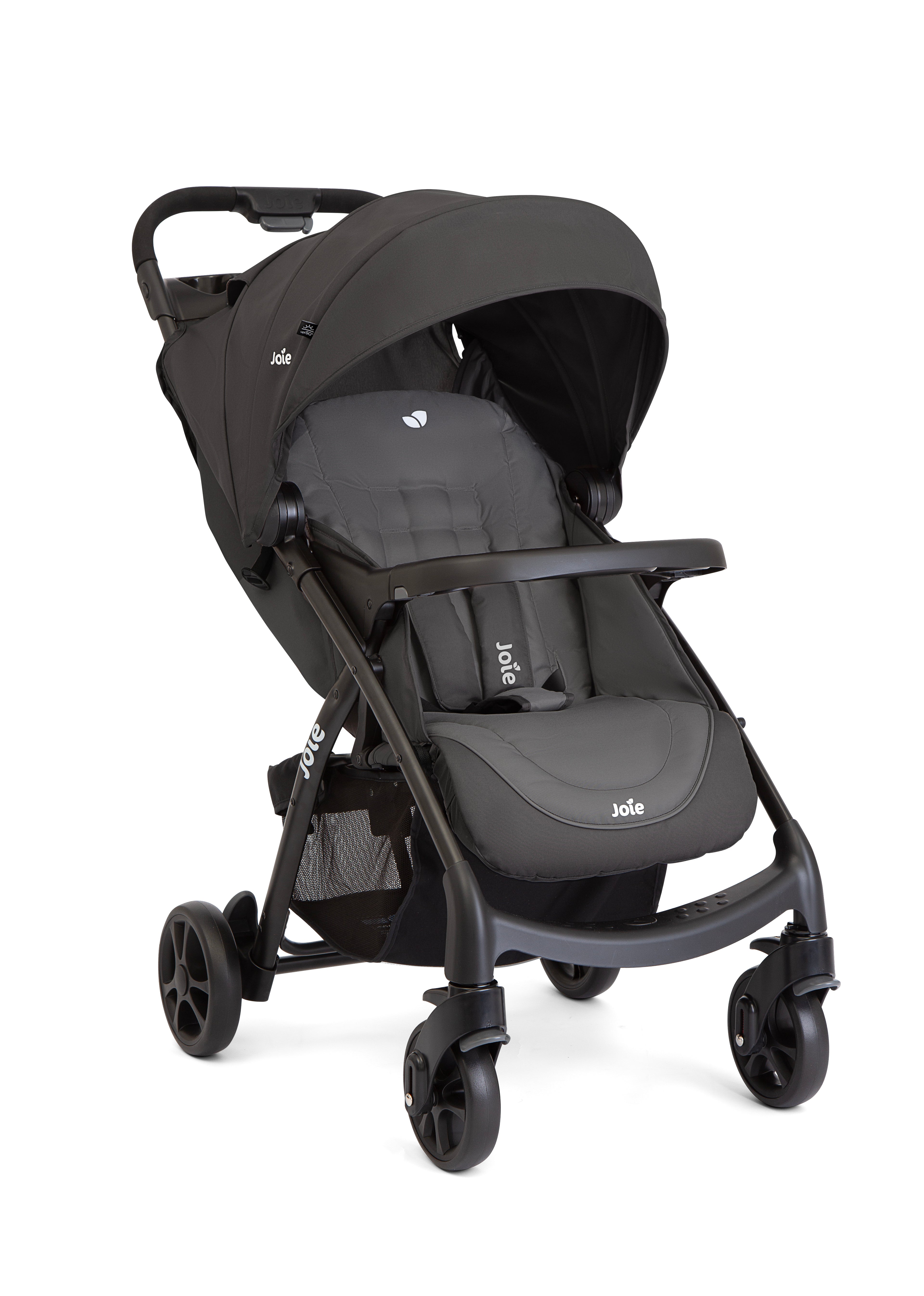 Joie Muze LX Lightweight Baby Stroller with Reclining Seat and Canopy - Cobblestone Grey