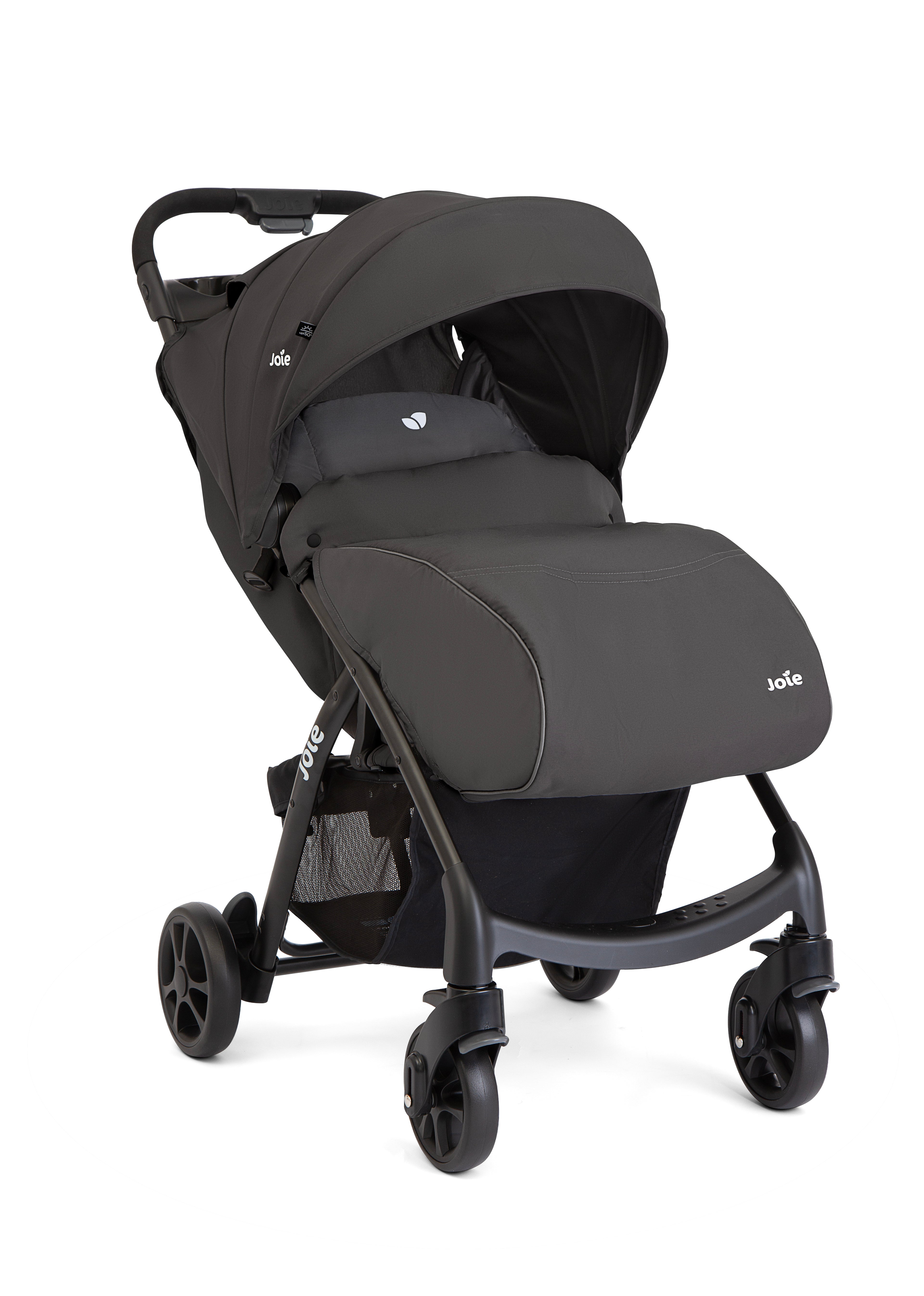 Joie Muze LX Lightweight Baby Stroller with Reclining Seat and Canopy - Cobblestone Grey