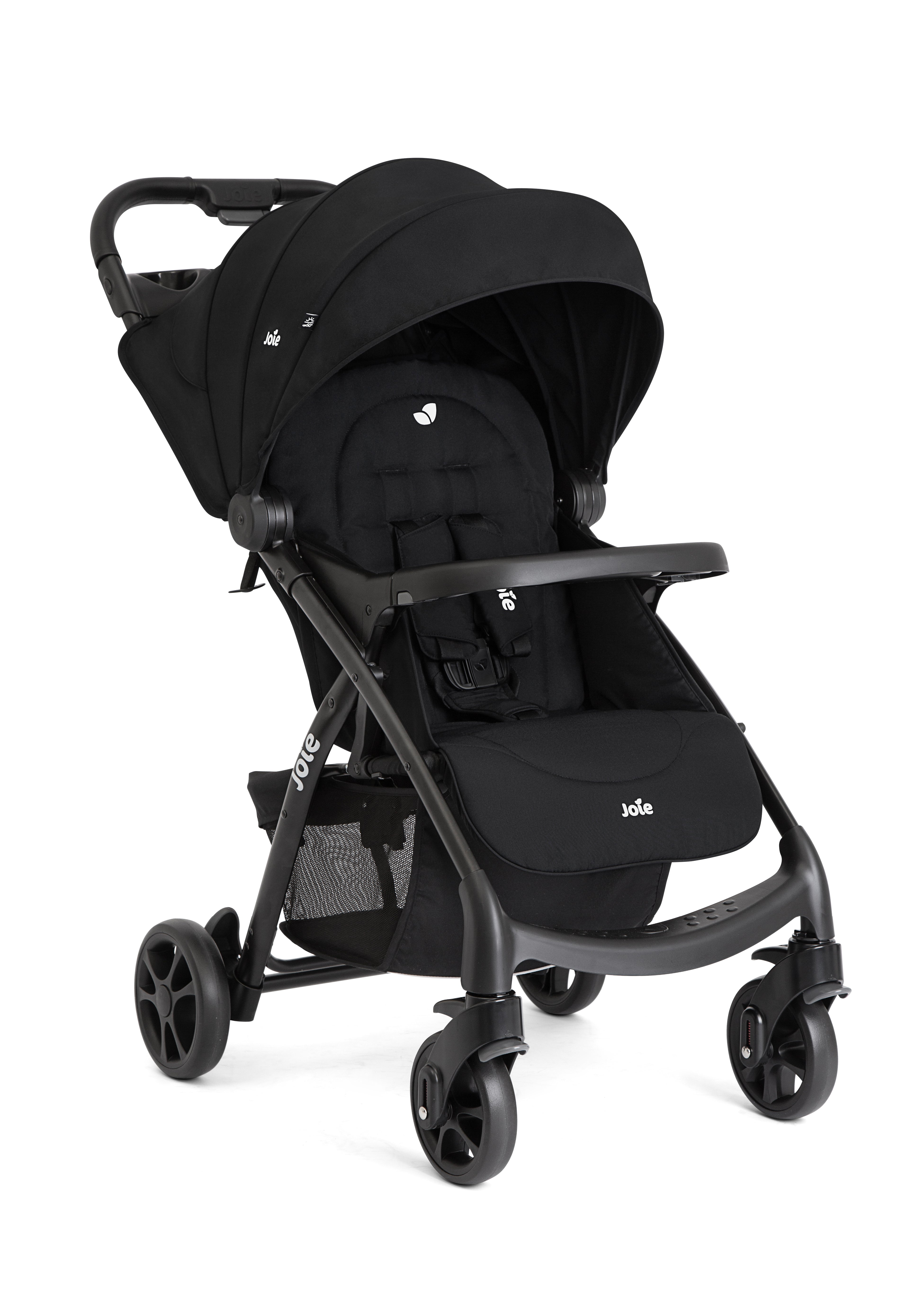 Joie Muze LX Lightweight Baby Stroller with Reclining Seat and Large Canopy - Raven Black
