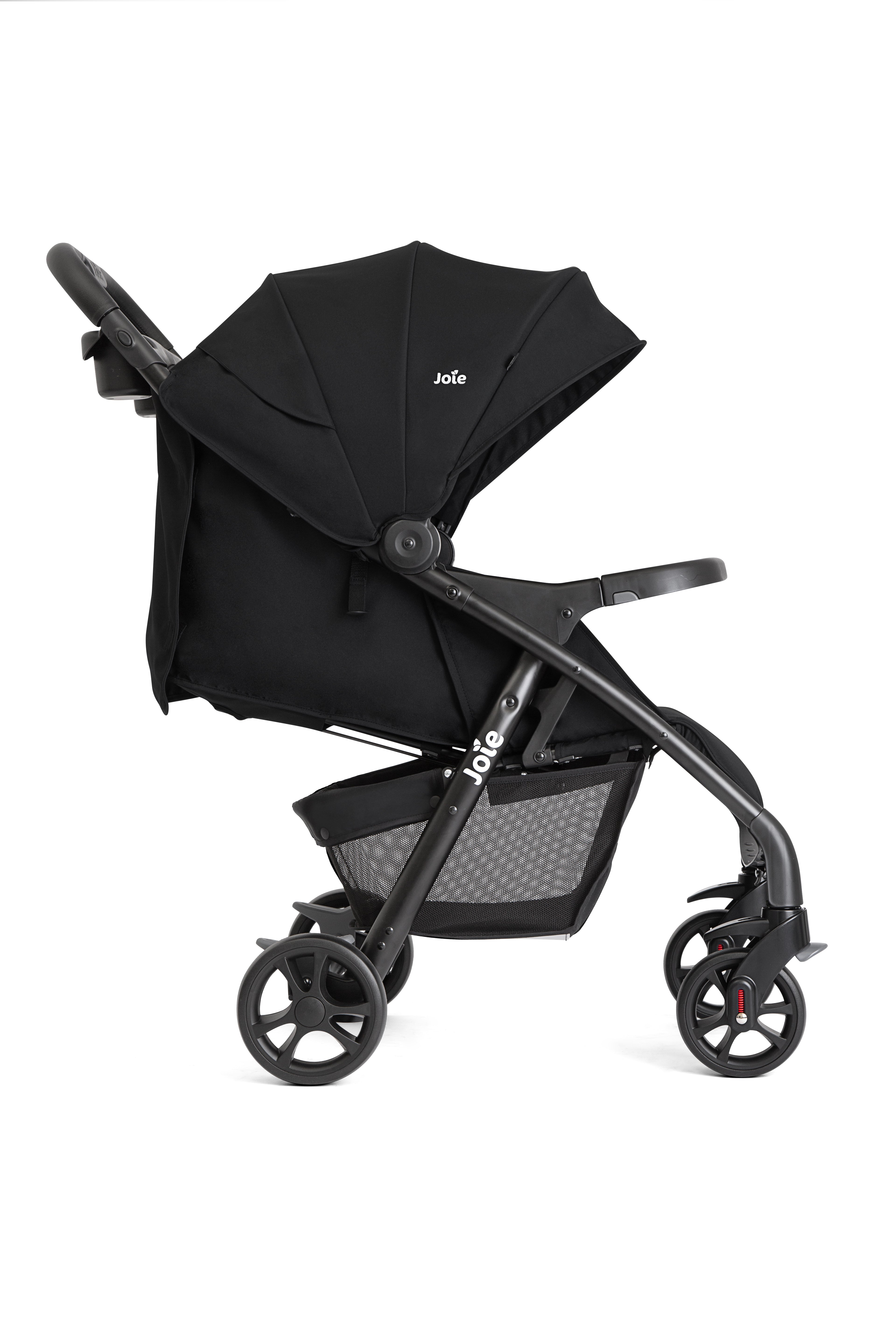 Joie Muze LX Lightweight Baby Stroller with Reclining Seat and Large Canopy - Raven Black