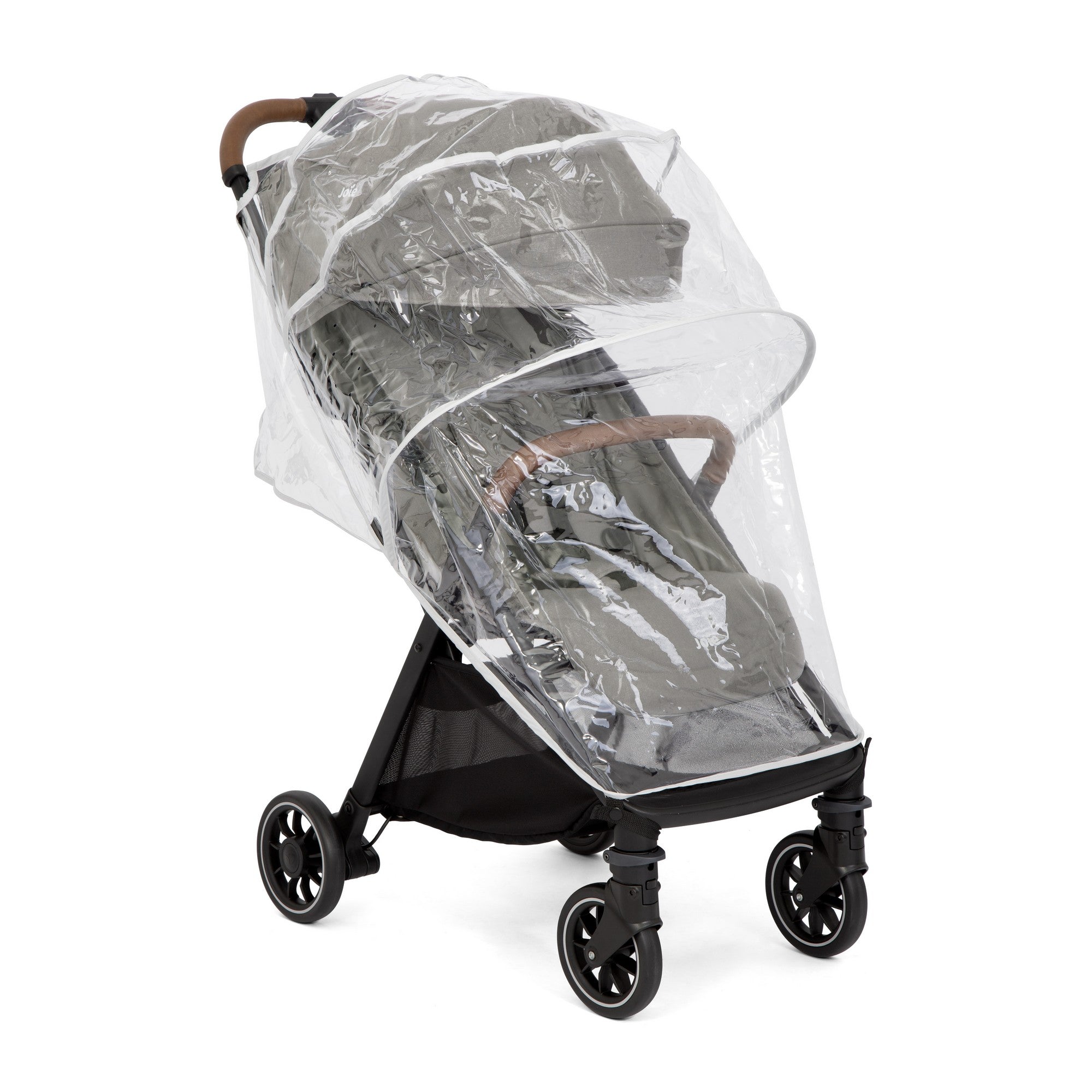Joie Pact Pro Lightweight Compact Fold Baby Stroller with Reclining Seat and Rain Cover - Pebble Grey