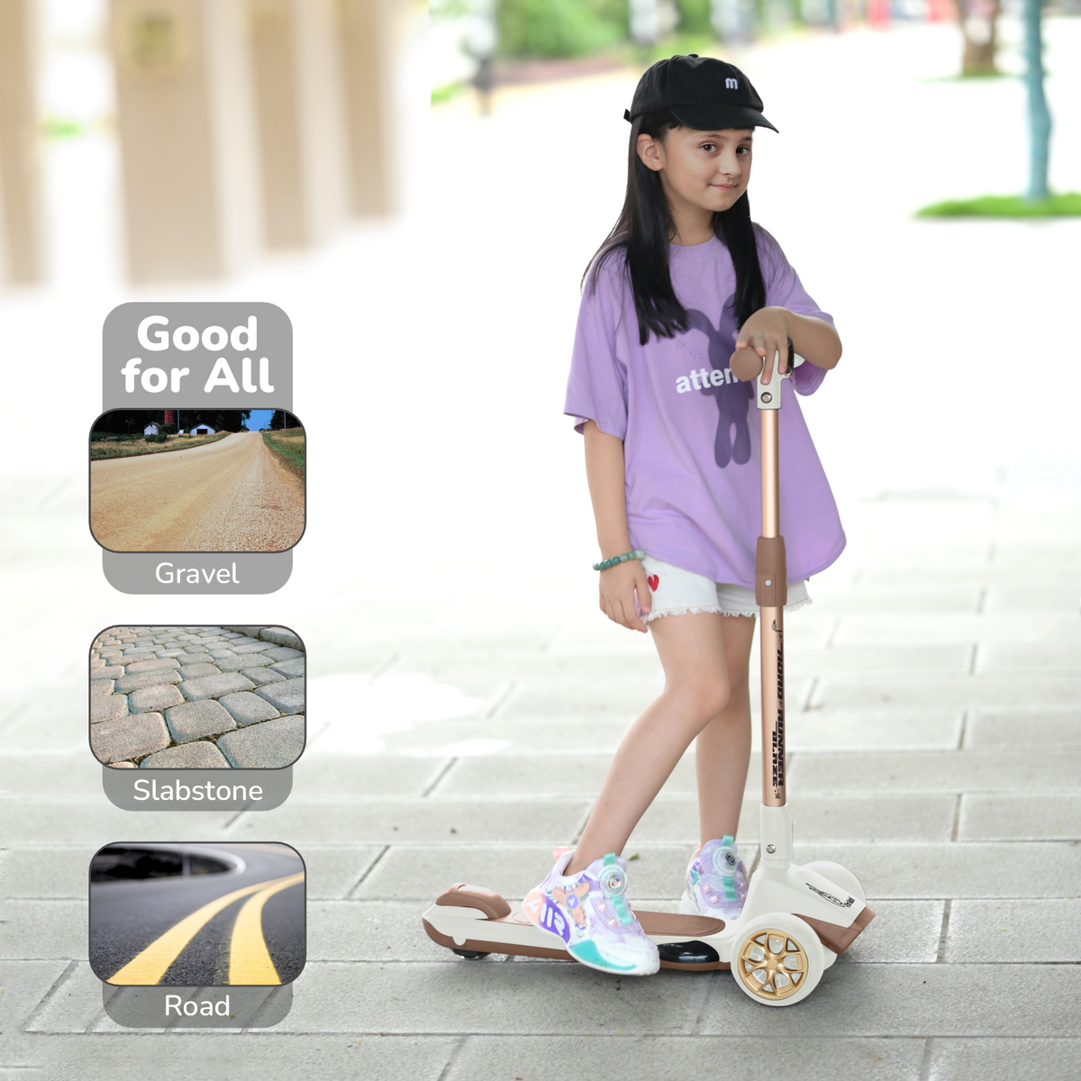 R for Rabbit Road Runner Blaze Scooter Cream Gold