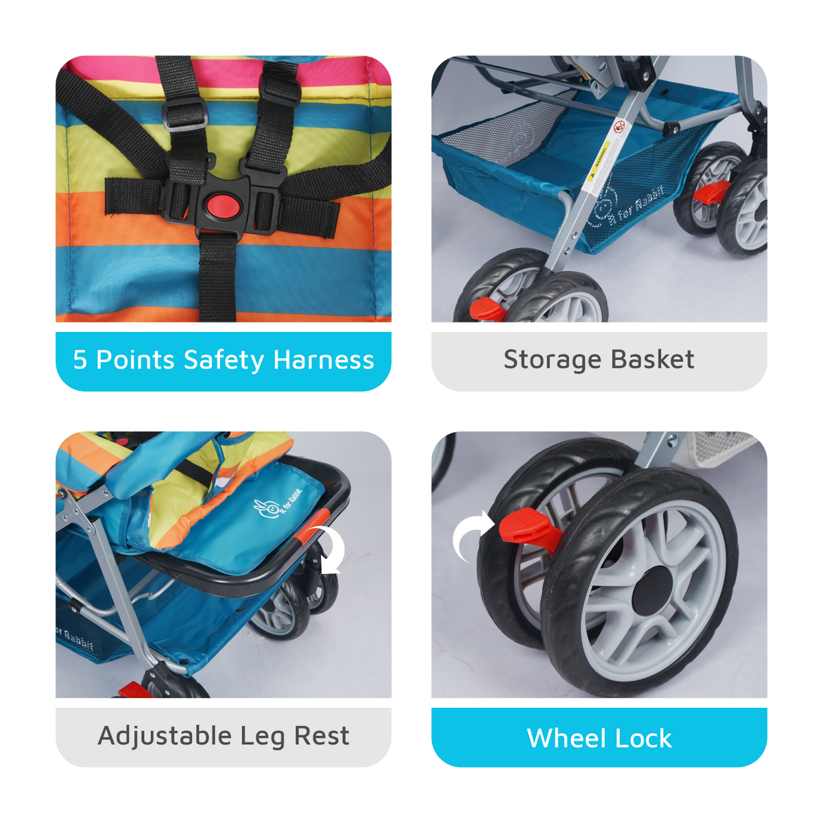 R for Rabbit Lollipop Lite Baby Stroller Multicolor