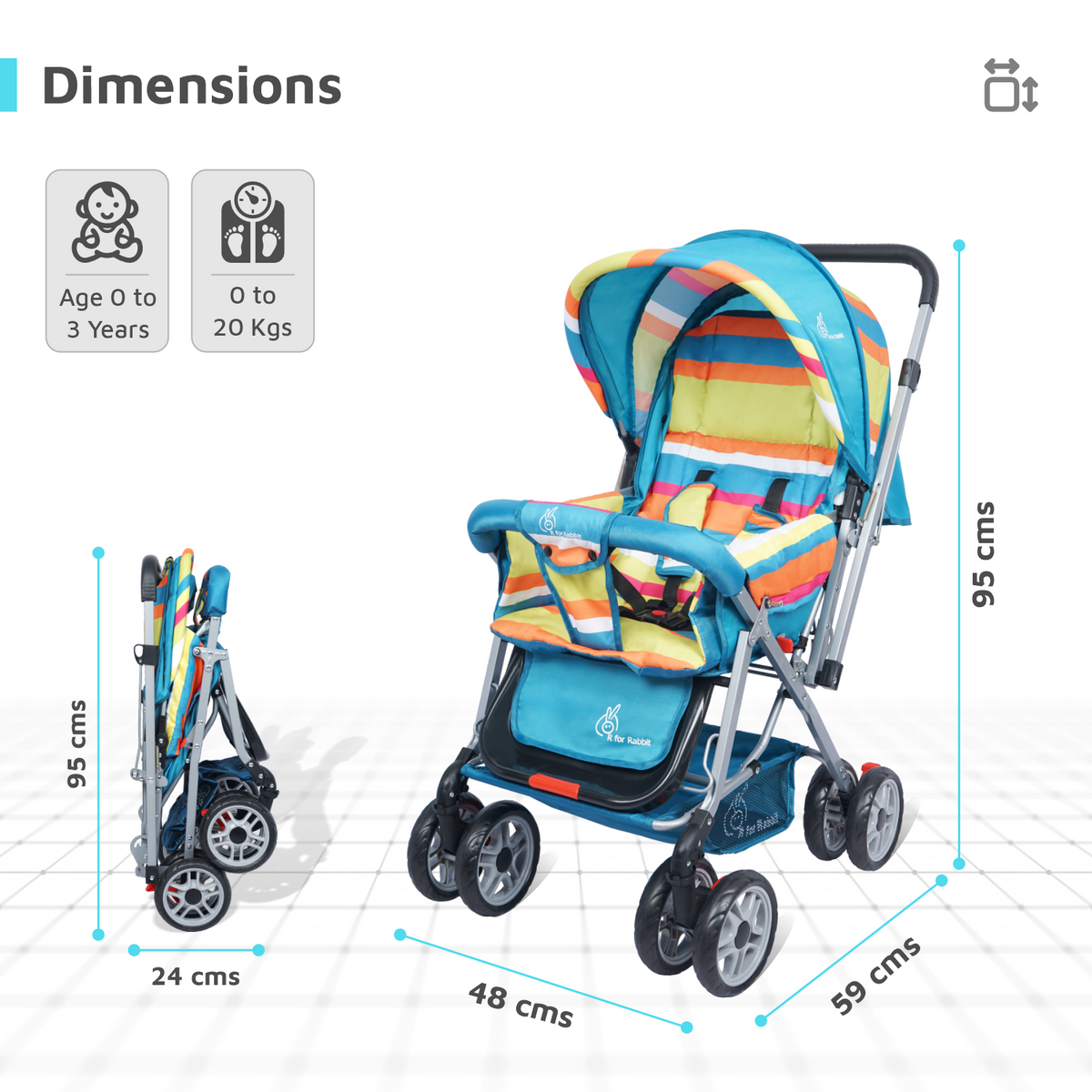 R for Rabbit Lollipop Lite Baby Stroller Multicolor