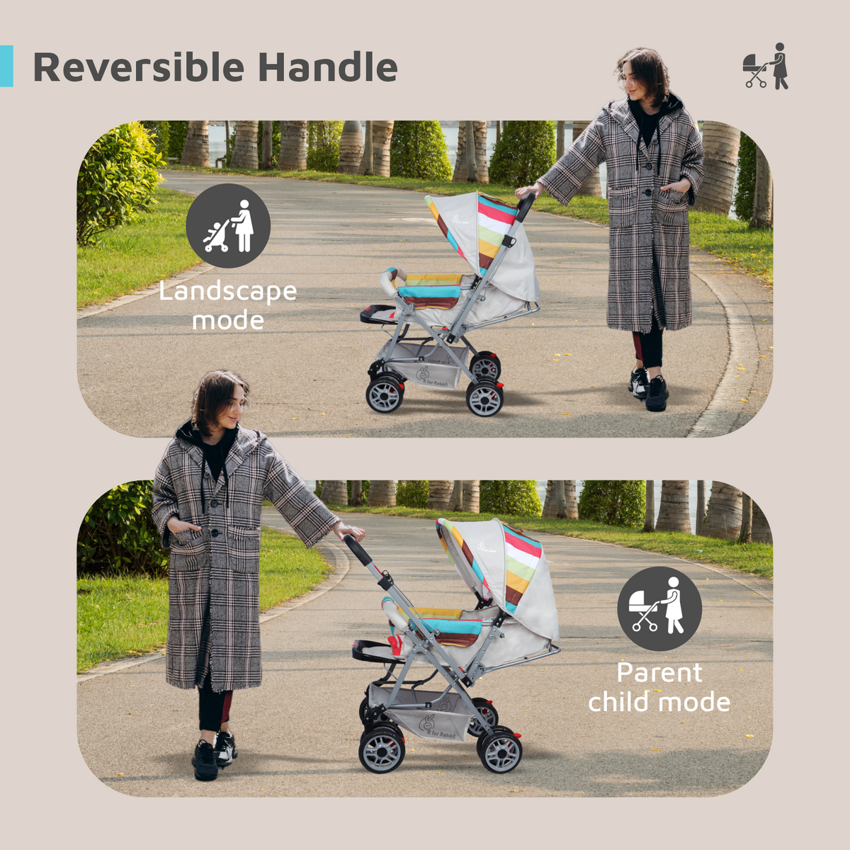 R for Rabbit Lollipop Lite Baby Stroller Rainbow