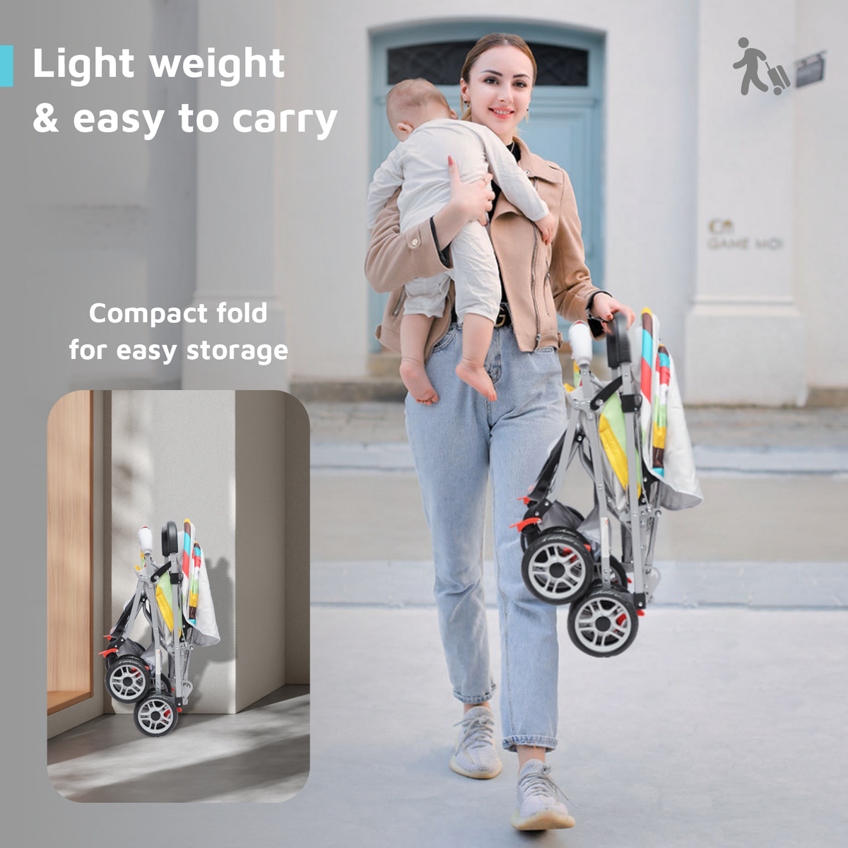 R for Rabbit Lollipop Lite Baby Stroller Rainbow