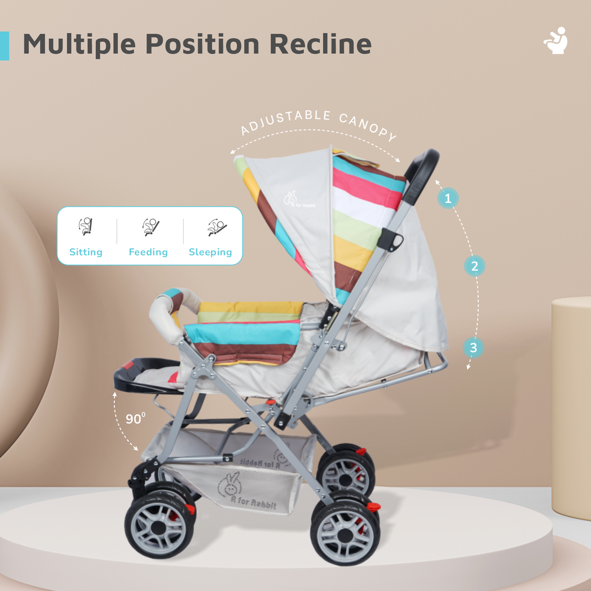 R for Rabbit Lollipop Lite Baby Stroller Rainbow