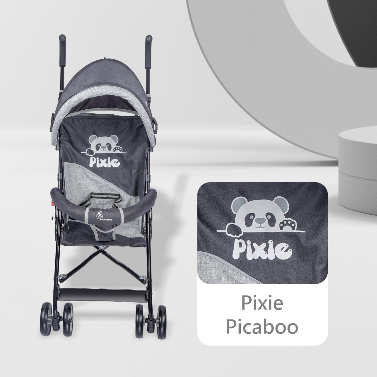 R for Rabbit Pixie Buggy Baby Stroller Black Grey