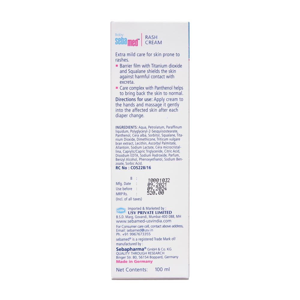 Baby White Rash Cream 100 ml with Panthenol for Daily Diaper Rash Care