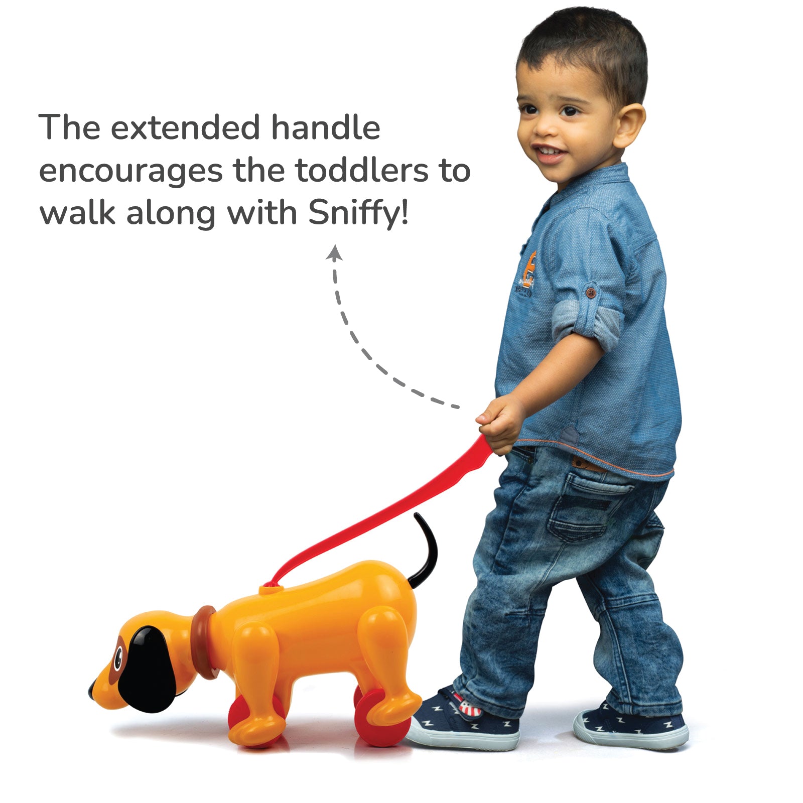 Giggles Sniffy The Dog Pull Along Toy with Moving Legs and Head for Toddlers