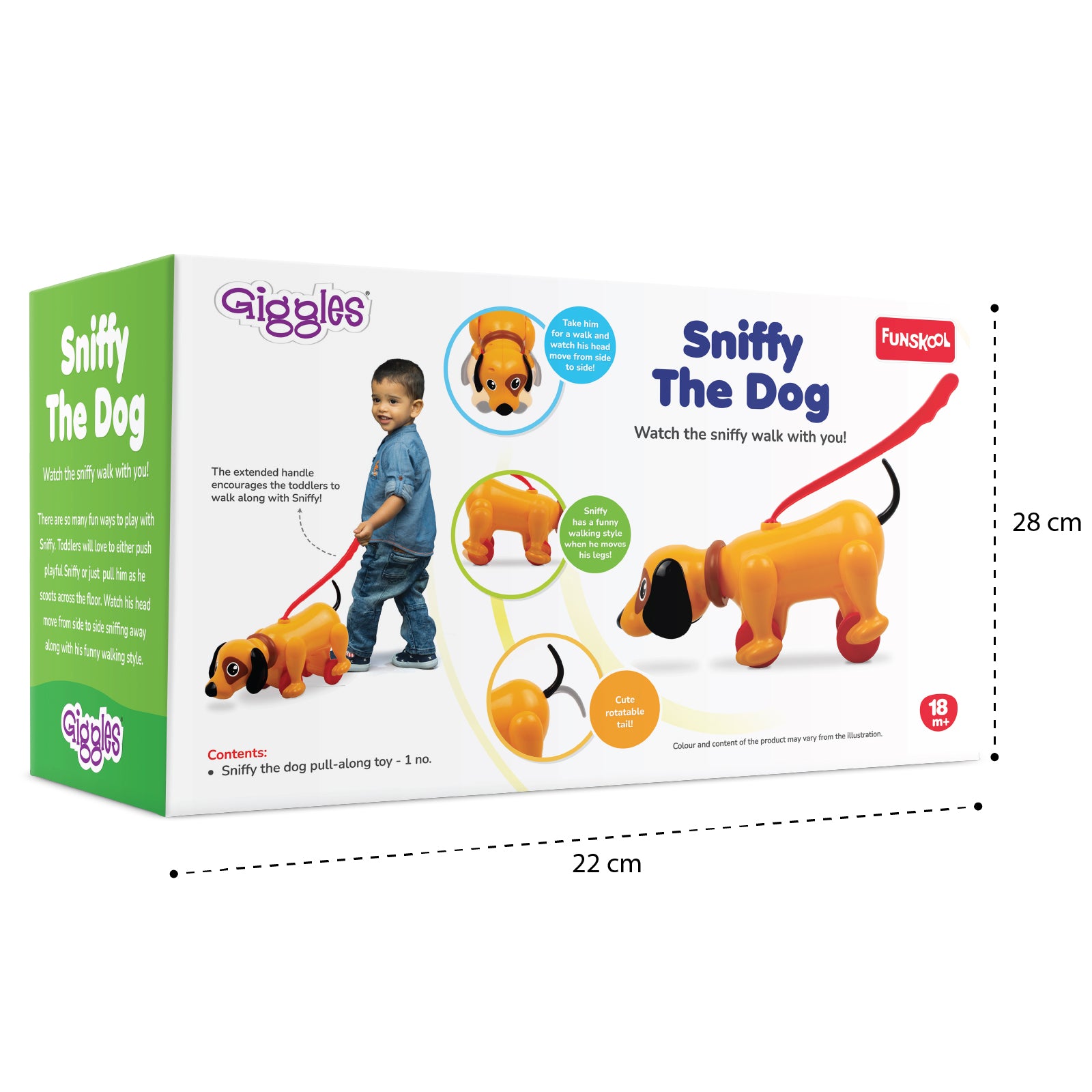 Giggles Sniffy The Dog Pull Along Toy with Moving Legs and Head for Toddlers