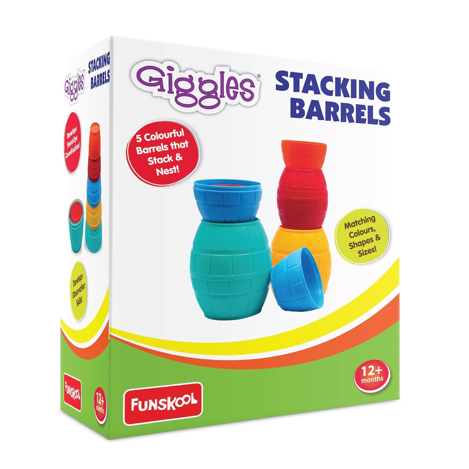 Giggles Stacking Barrels Nesting and Stacking Learning Toy Set for Toddlers