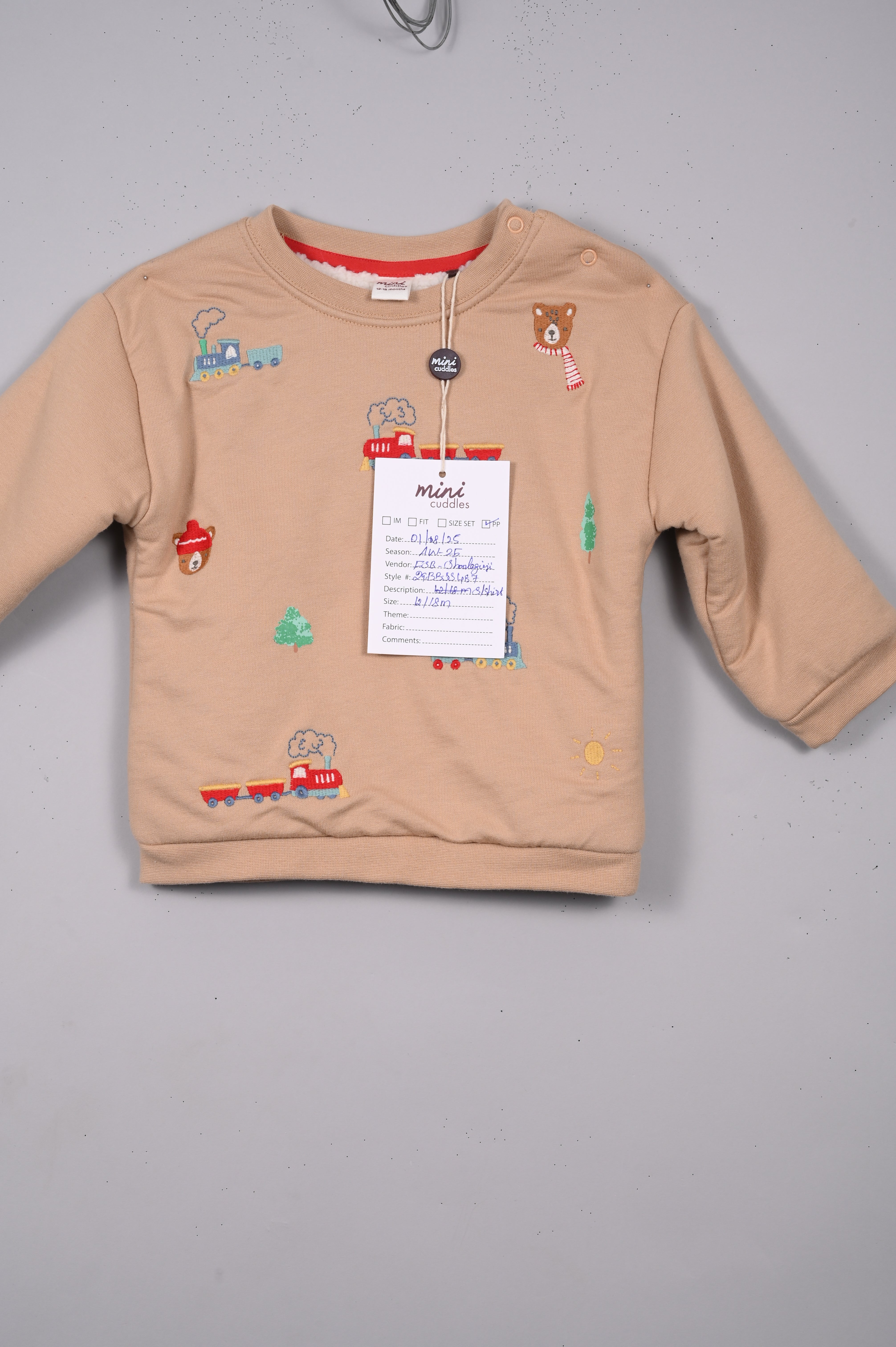 Brown Baby Boys Round Neck Full Sleeve Sweat Shirt
