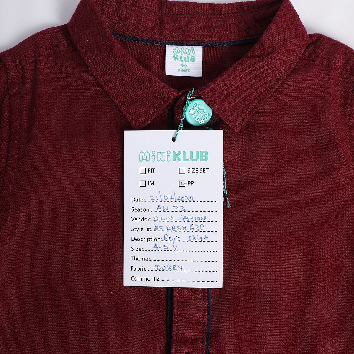 Boys Maroon Shirt