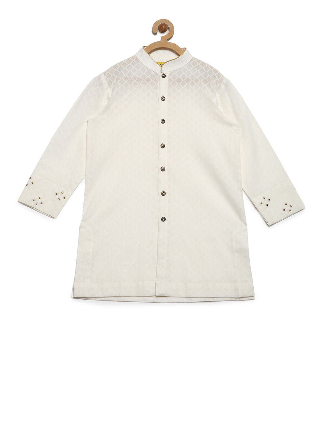 Tiber Taber Baby Boys Embroidered Kurta and Dhoti Pants Set, Cream