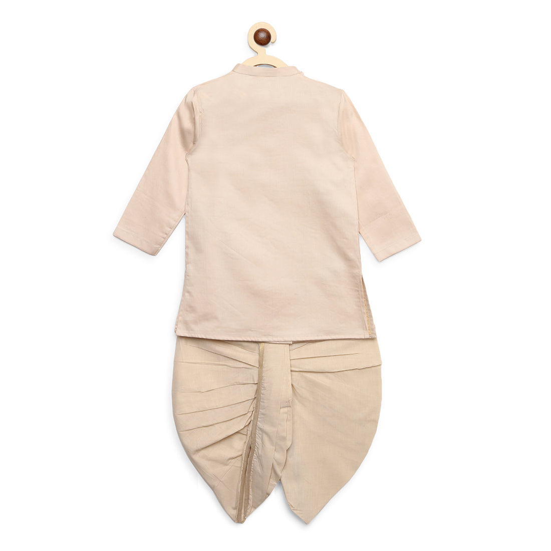 Tiber Taber Baby Boys Embroidered Krishna Motif Kurta and Dhoti Set, Cream