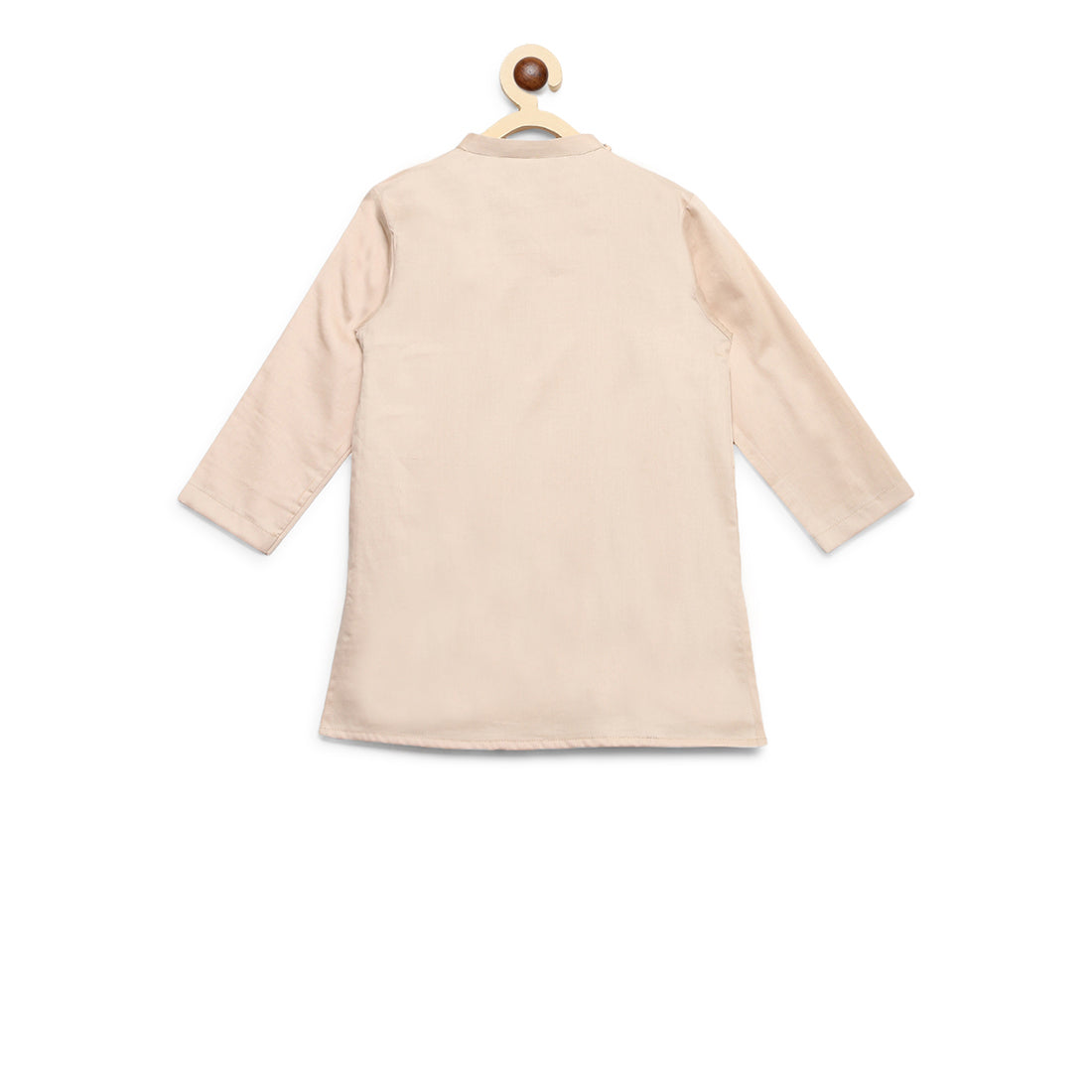 Tiber Taber Baby Boys Embroidered Krishna Motif Kurta and Dhoti Set, Cream