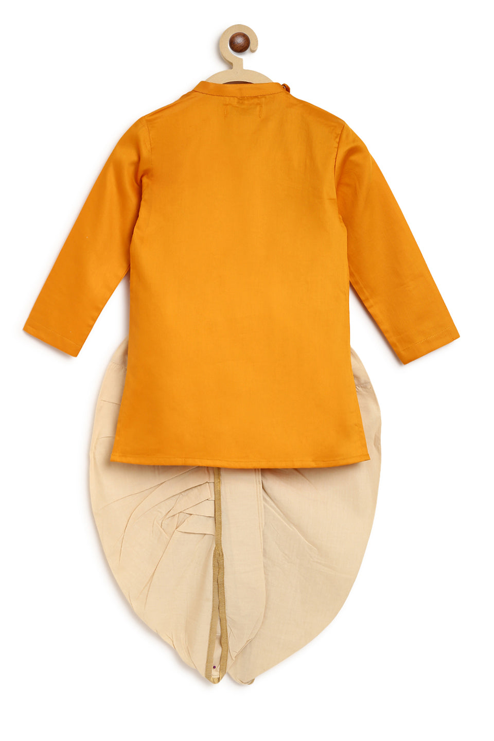 Tiber Taber Baby Boys Embroidered Krishna Motif Kurta and Dhoti Set, Mustard
