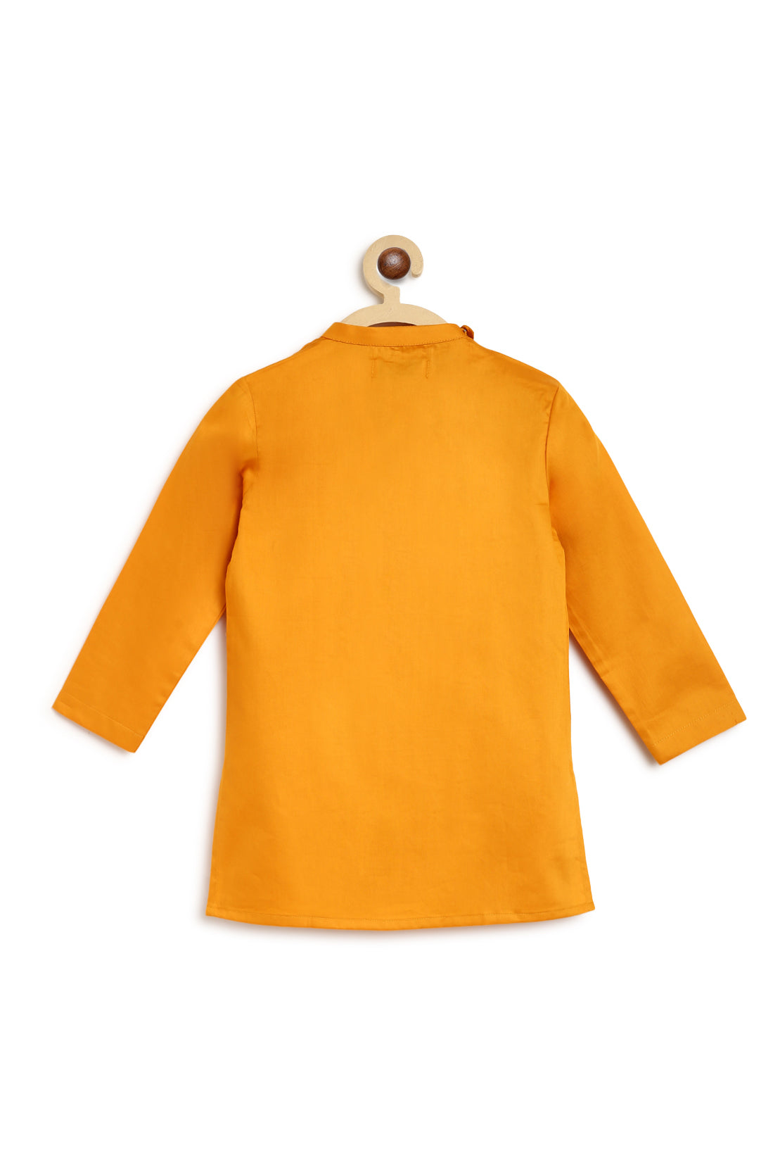 Tiber Taber Baby Boys Embroidered Krishna Motif Kurta and Dhoti Set, Mustard
