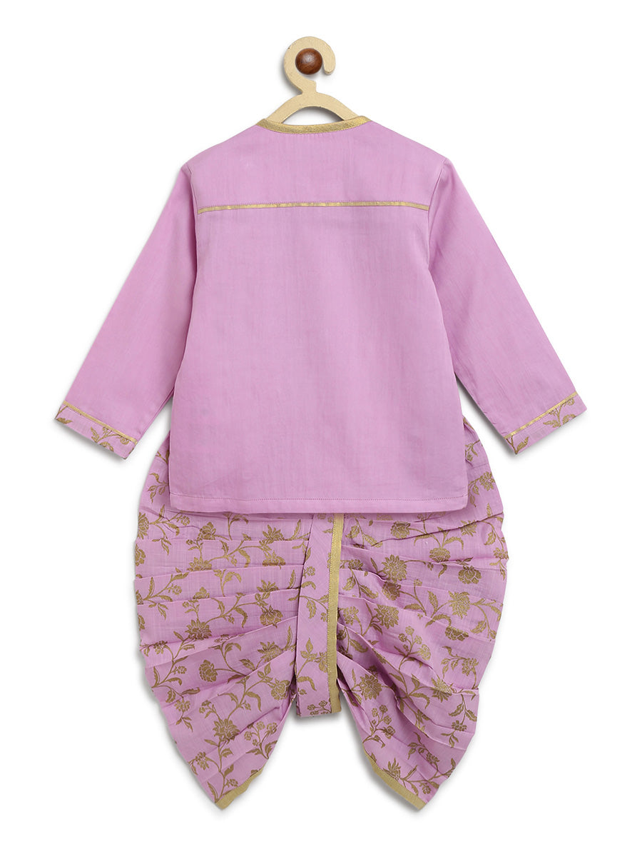 Tiber Taber Baby Boys Embroidered Kurta and Pyjama Set, Purple