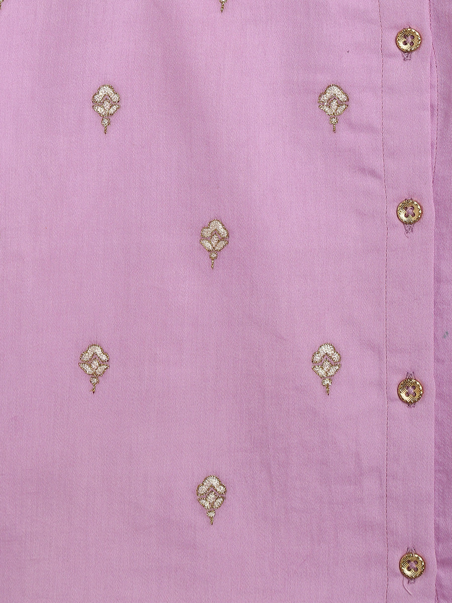 Tiber Taber Baby Boys Embroidered Kurta and Pyjama Set, Purple